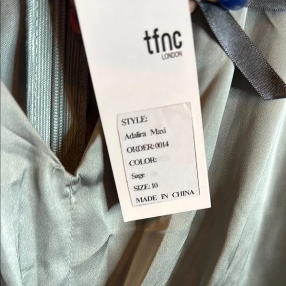 TFNC Silver/teal Sheath Halter Maxi Dress - Picture 3 of 7